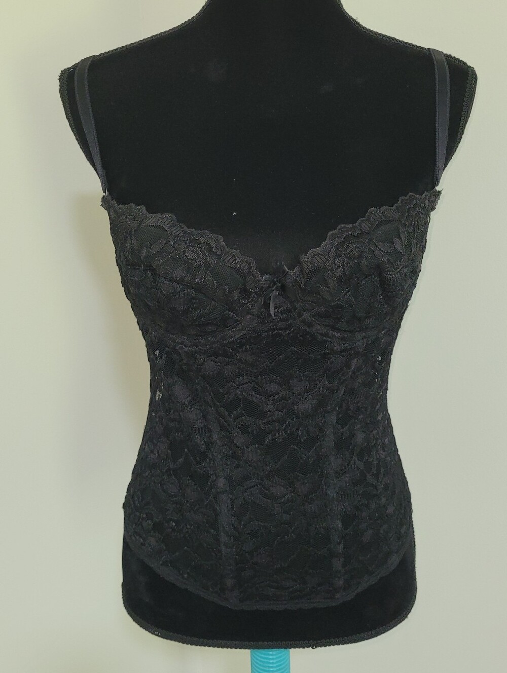 Lover's Lane Women's Vintage Black Lace Bustier Camisole 36 Coquette Romantic